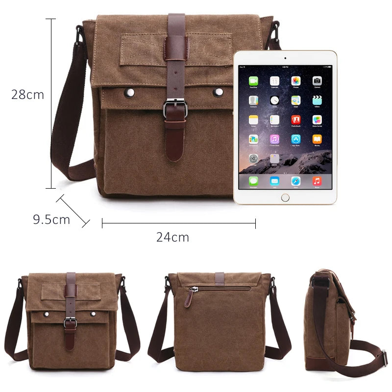 Retro Men Messenger Bags vintage Canvas Handbags Leisure Work Travel Bag Man Business Crossbody Bags Briefcase for Male Bolsas