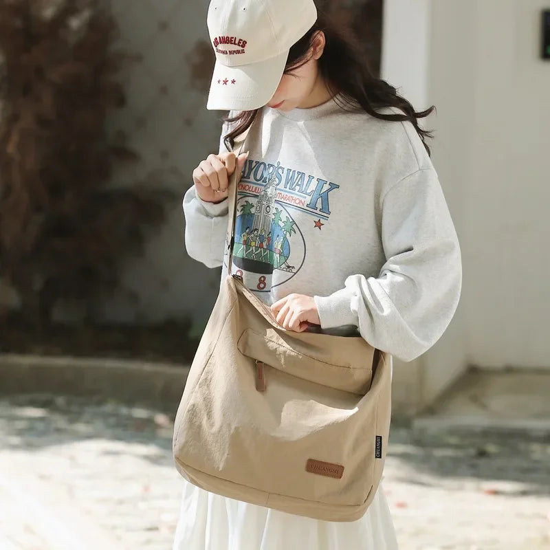 Japanese Women Men Shoulder Crossbody Bag Large Canvas Messenger Bags for Student 2024 Brand Book Bags Female Handbag Satchels